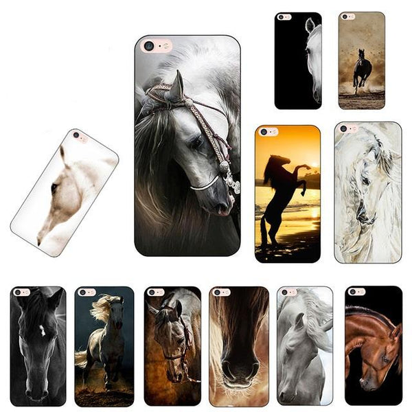 Cartoon Horse Case For iPhone X 4 4S 5S SE 5C 6 6S 7 8 Plus, X