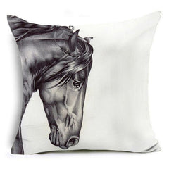 Amazing Horses Polyester Cushion Cover 45x45cm Vintage