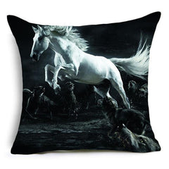 Amazing Horses Polyester Cushion Cover 45x45cm Vintage