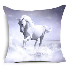Amazing Horses Polyester Cushion Cover 45x45cm Vintage