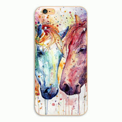 Watercolor horses Phone Plastic Case For  iPhone
