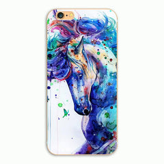 Watercolor horses Phone Plastic Case For  iPhone