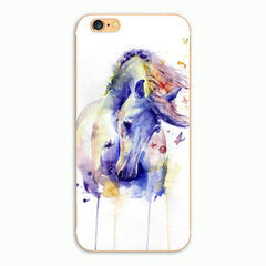 Watercolor horses Phone Plastic Case For  iPhone