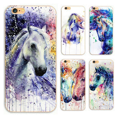 Watercolor horses Phone Plastic Case For  iPhone
