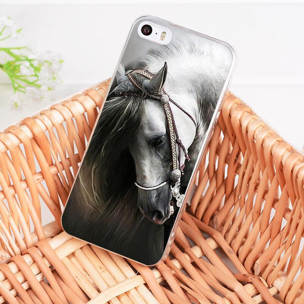 Cartoon Horse Case For iPhone X 4 4S 5S SE 5C 6 6S 7 8 Plus, X