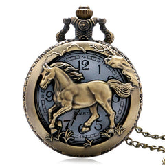 Pocket Quartz Watch Bronze Horse